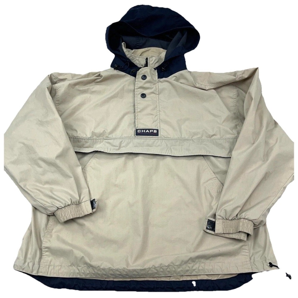 Vintage Ralph Lauren Chaps Jacket Men Medium Pullover Windbreaker Anorak 90s *